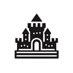 Sandcastle icon in minimalist style representing beach theme