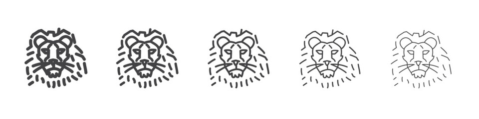 Lion icon outline ilustration vector symbol © Latest
