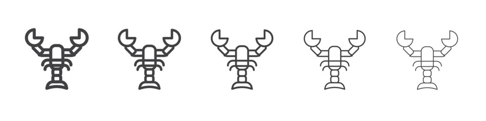 lobster icon outline ilustration vector symbol