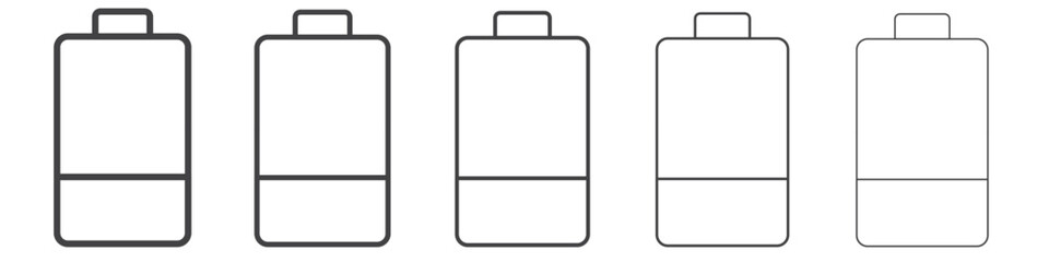 Low battery icon outline ilustration vector symbol