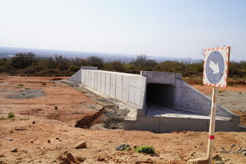 Precast Concrete Culvert Installation at morning