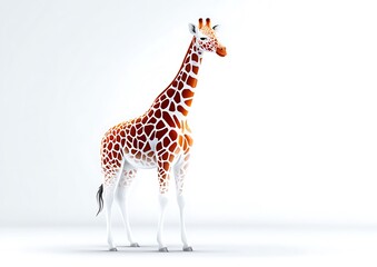 Giraffe on white background