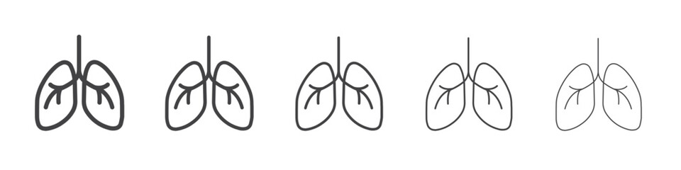 Lungs icon outline ilustration vector symbol