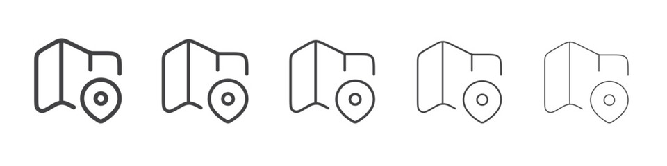 Map location icon outline ilustration vector symbol