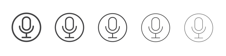 Microphone icon outline ilustration vector symbol