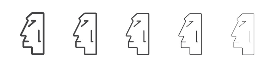 Moai icon outline ilustration vector symbol