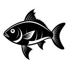 Black Drum Fish Illustration On White