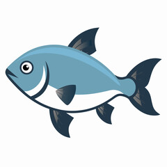 Clownfish Vector Style On White