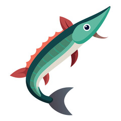 Garfish Vector Design On White