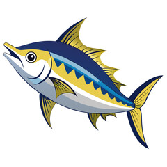 Modern Kingfish Vector on a White Background
