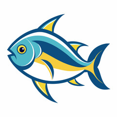 Jack Crevalle Fish Vector Design On White