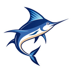 Marlin Fish Vector in a Simple Style