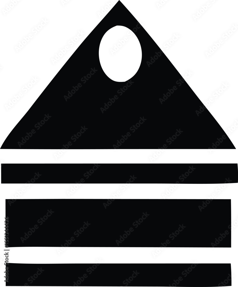 Aufkleber abstract geometric symbol featuring a black triangular top with a white circular cutout above three 