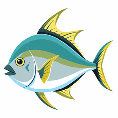 Elegant Pompano Fish Vector Graphic