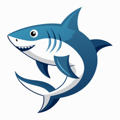 Fierce Shark Vector in a Simple Style