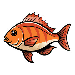 Simple Snapper Fish Vector Illustration