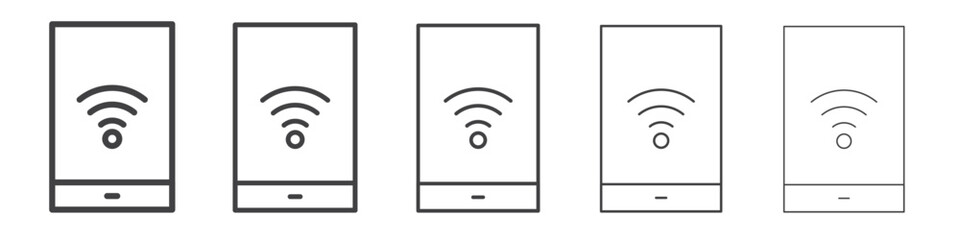 Mobile Internet icon outline ilustration vector symbol