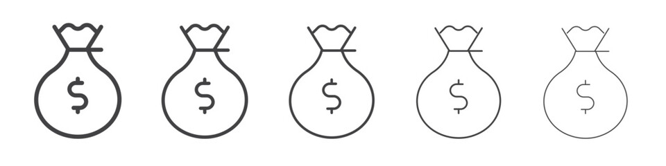 Money bag icon outline ilustration vector symbol