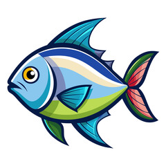 Minimalist Tetra Fish on White