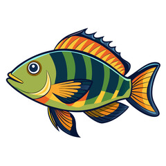 Minimalist Wrasse Fish Graphic Design