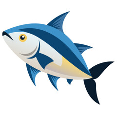Amberjack Fish Vector Design On White