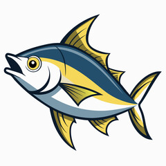 Amberjack Fish Vector Style On White