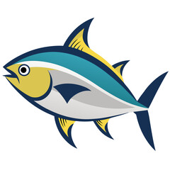 Amberjack Fish Illustration On White