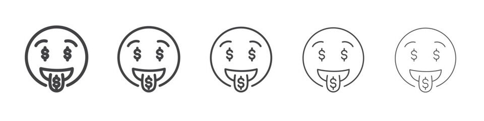 Money face icon outline ilustration vector symbol