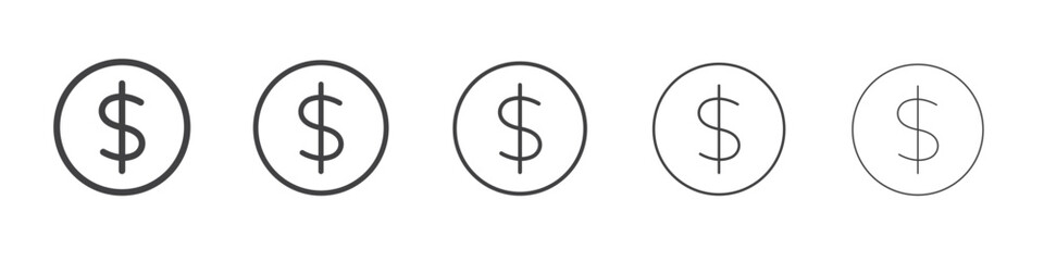 Money icon outline ilustration vector symbol