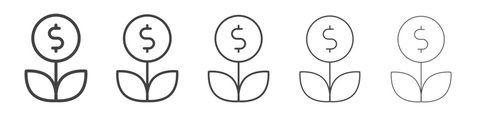 Money plant icon outline ilustration vector symbol