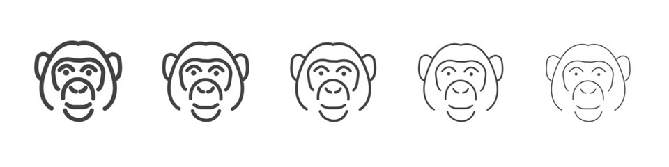 Monkey icon outline ilustration vector symbol