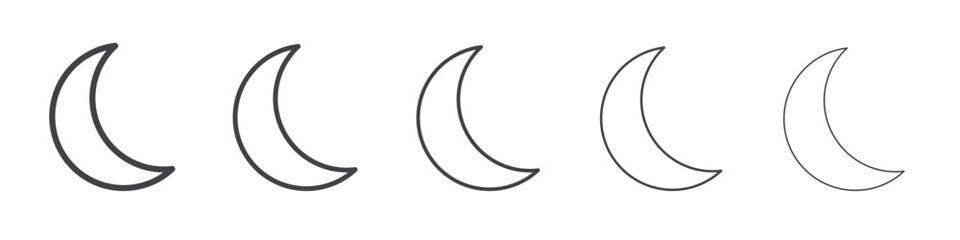 Moon icon outline ilustration vector symbol