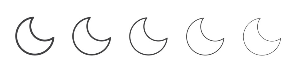 Moon icon outline ilustration vector symbol