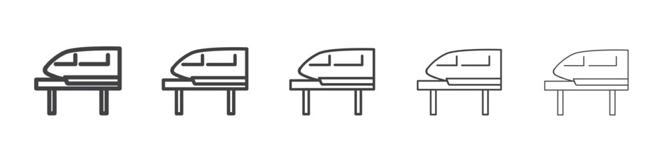 Monorail icon outline ilustration vector symbol