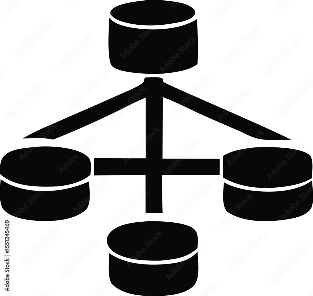 Poster abstract representation of a centralized network architecture with a central hub and multiple connec