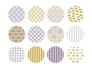 和柄　パターン　装飾　イラストセット