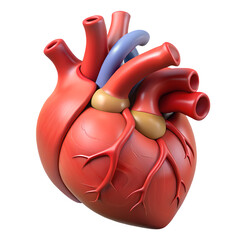 3d Anatomical Render Of Human Heart Showing Clogge