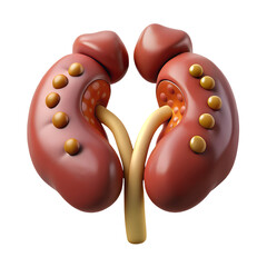 3d Medical Illustration Of Human Kidneys With Kidn