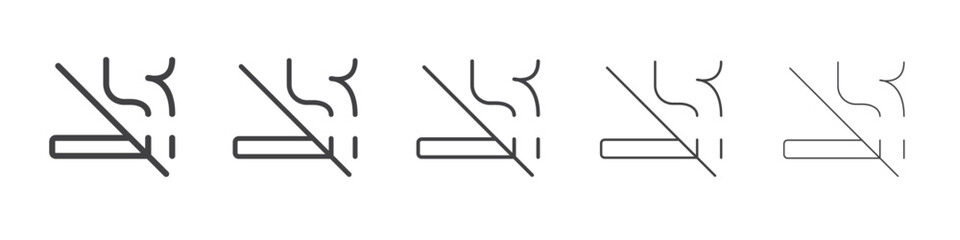 Fototapeta premium No Smoking cigarette icon outline ilustration vector symbol