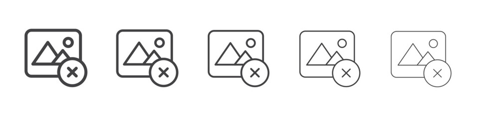 No picture icon outline ilustration vector symbol