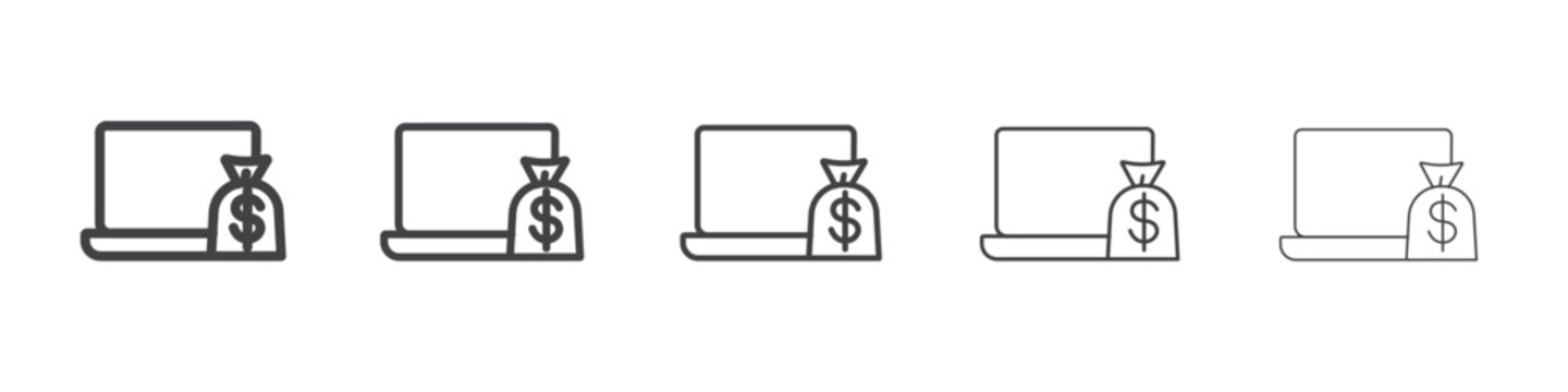 Onlinr payment icon outline ilustration vector symbol