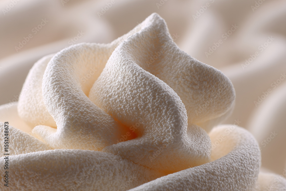Poster creamy, dreamy whipped topping or frosting, swirled into delicate peaks, inviting indulgence with it