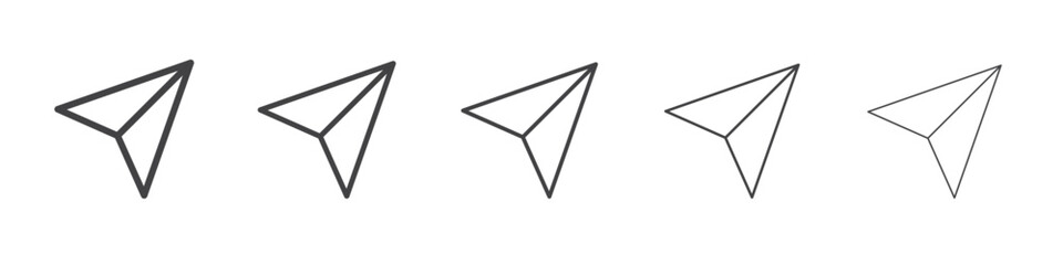 Paper plane icon outline ilustration vector symbol