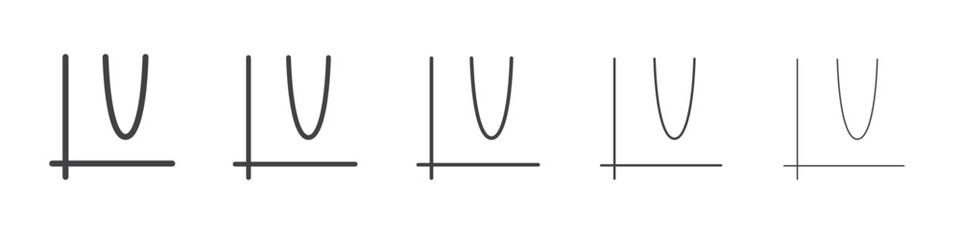 Parabolic function icon outline ilustration vector symbol