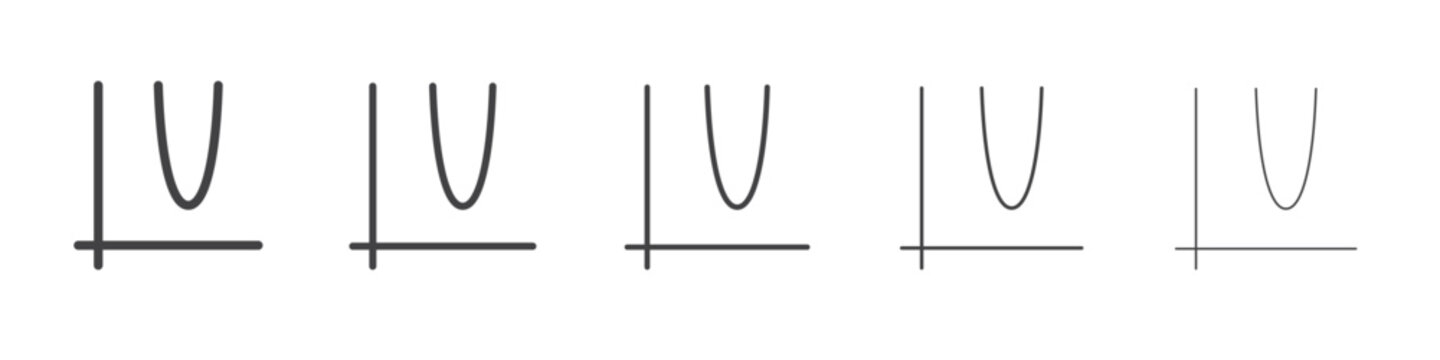 Parabolic function icon outline ilustration vector symbol