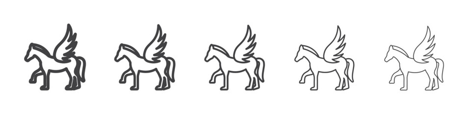 Pegasus icon outline ilustration vector symbol