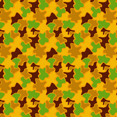 Vibrant Autumn Leaf Pattern in Shades of Green and Brown