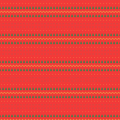 Festive Red Pattern with Green Accents