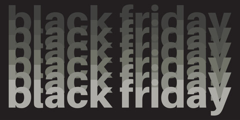 Gradient Black Friday lettering on a dark background. Electronic Commerce, Sales.
