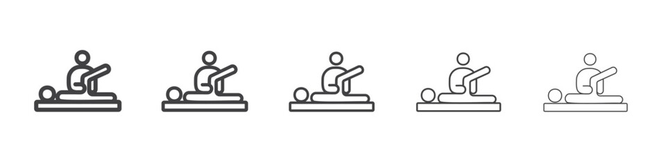 physiotherapy icon outline ilustration vector symbol